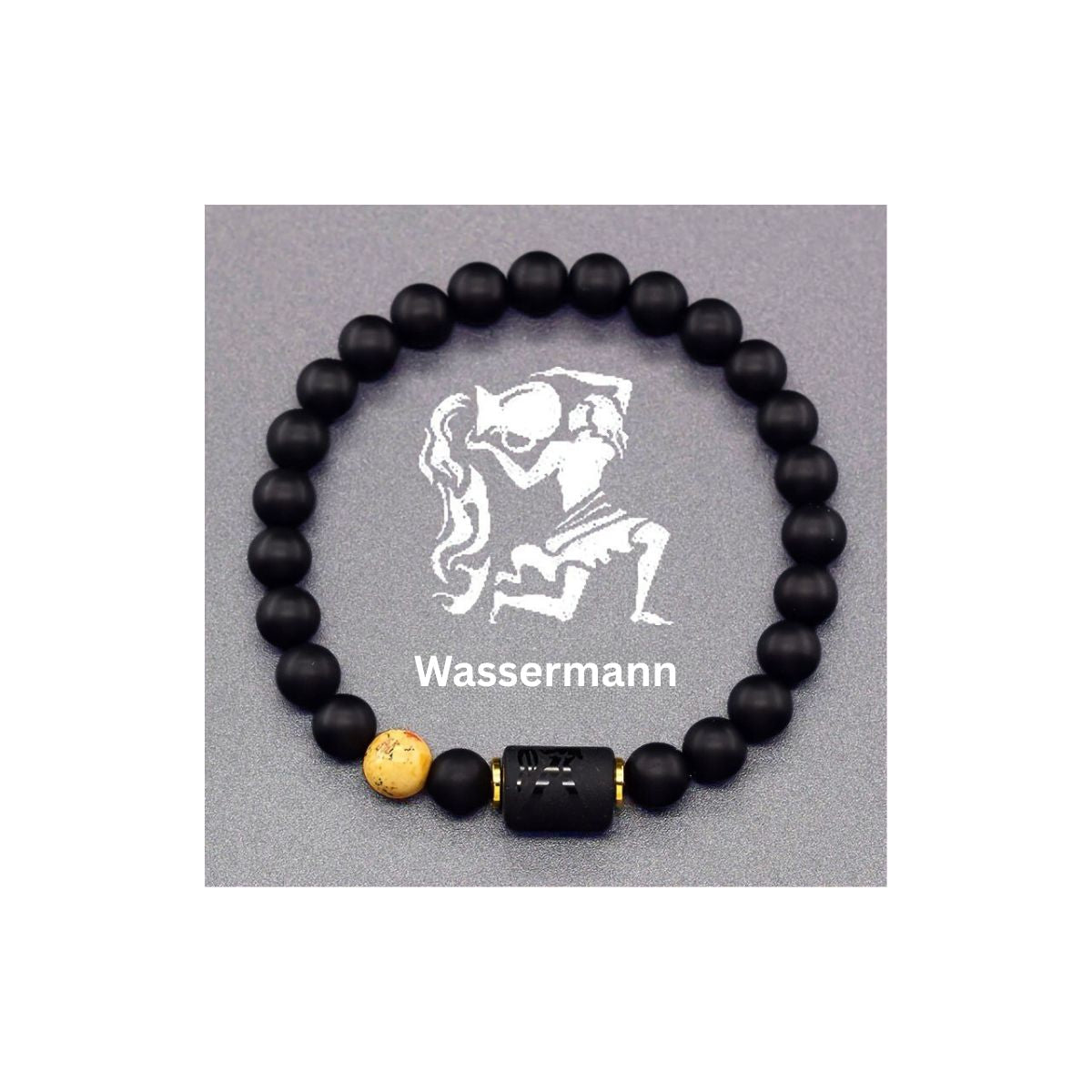 "Sternzeichen Perlenarmband" – Lava & Naturstein