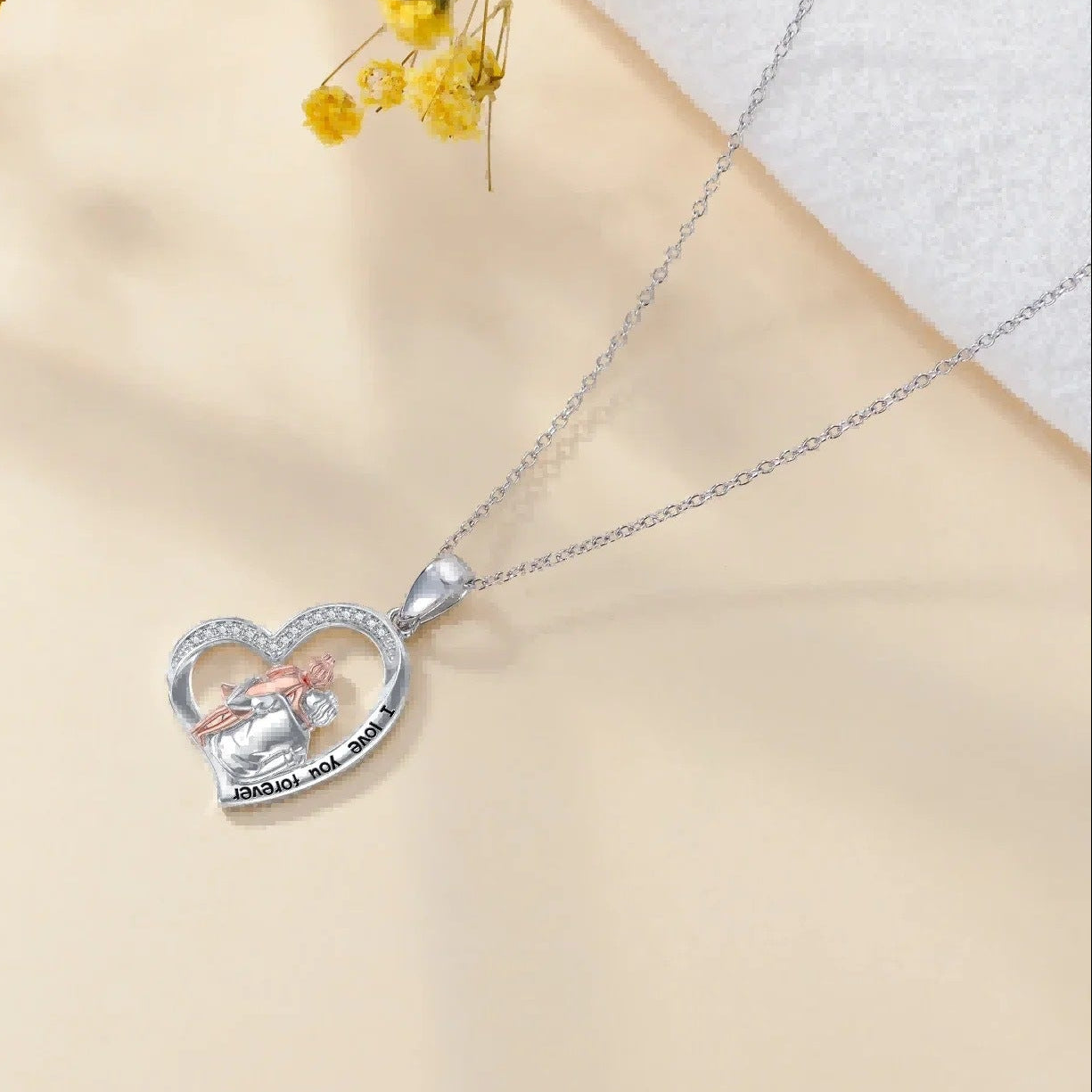 "Forever Love" - Damenkette – Edelstahl mit Herzanhänger