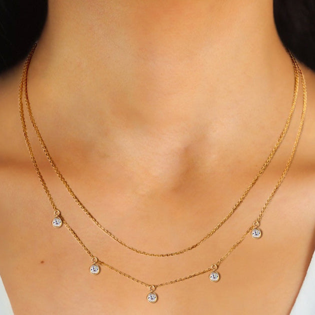 "Shine Elegance" - Doppellagige Damen Halskette