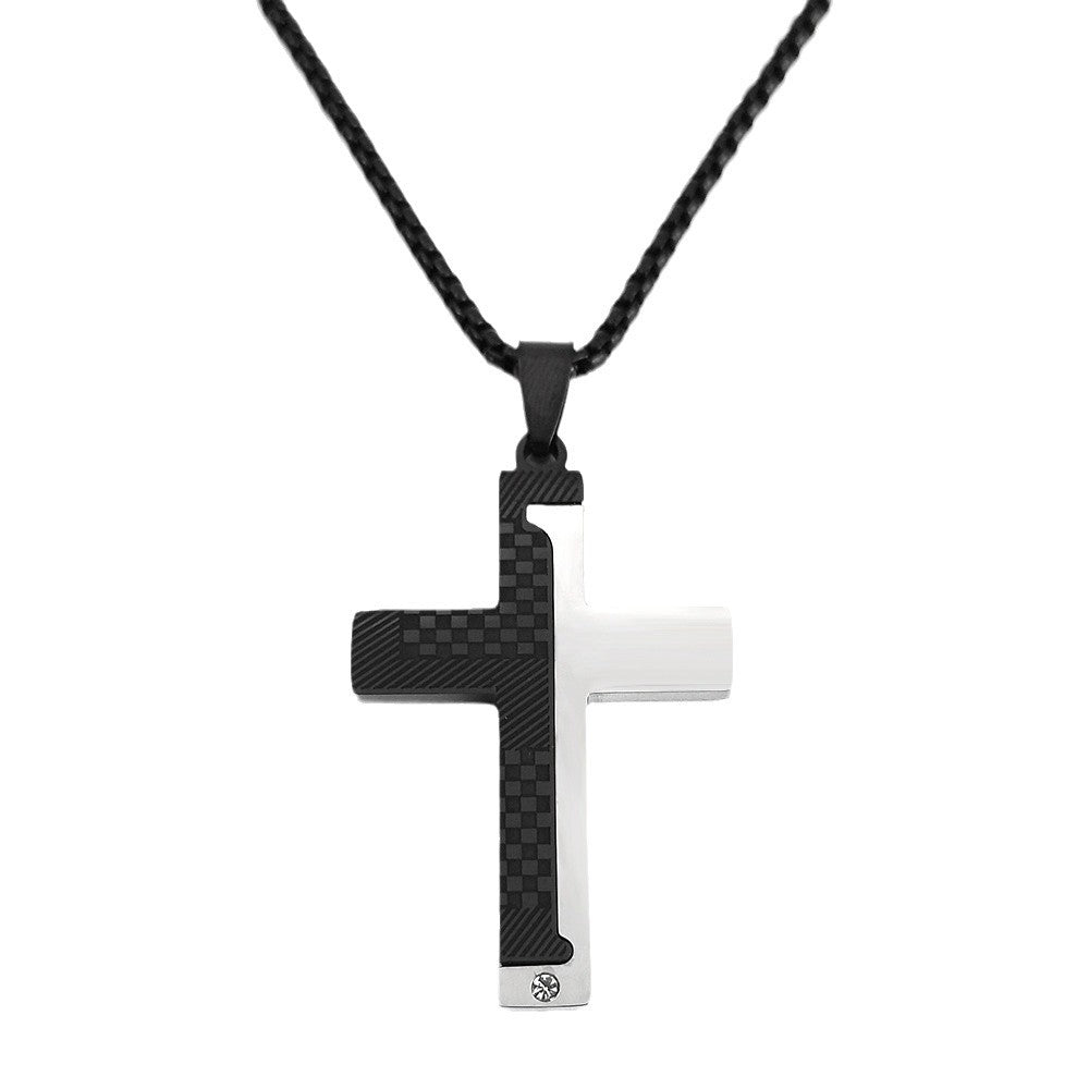 "Faith Steel" – Bicolor Kreuz Halskette für Herren