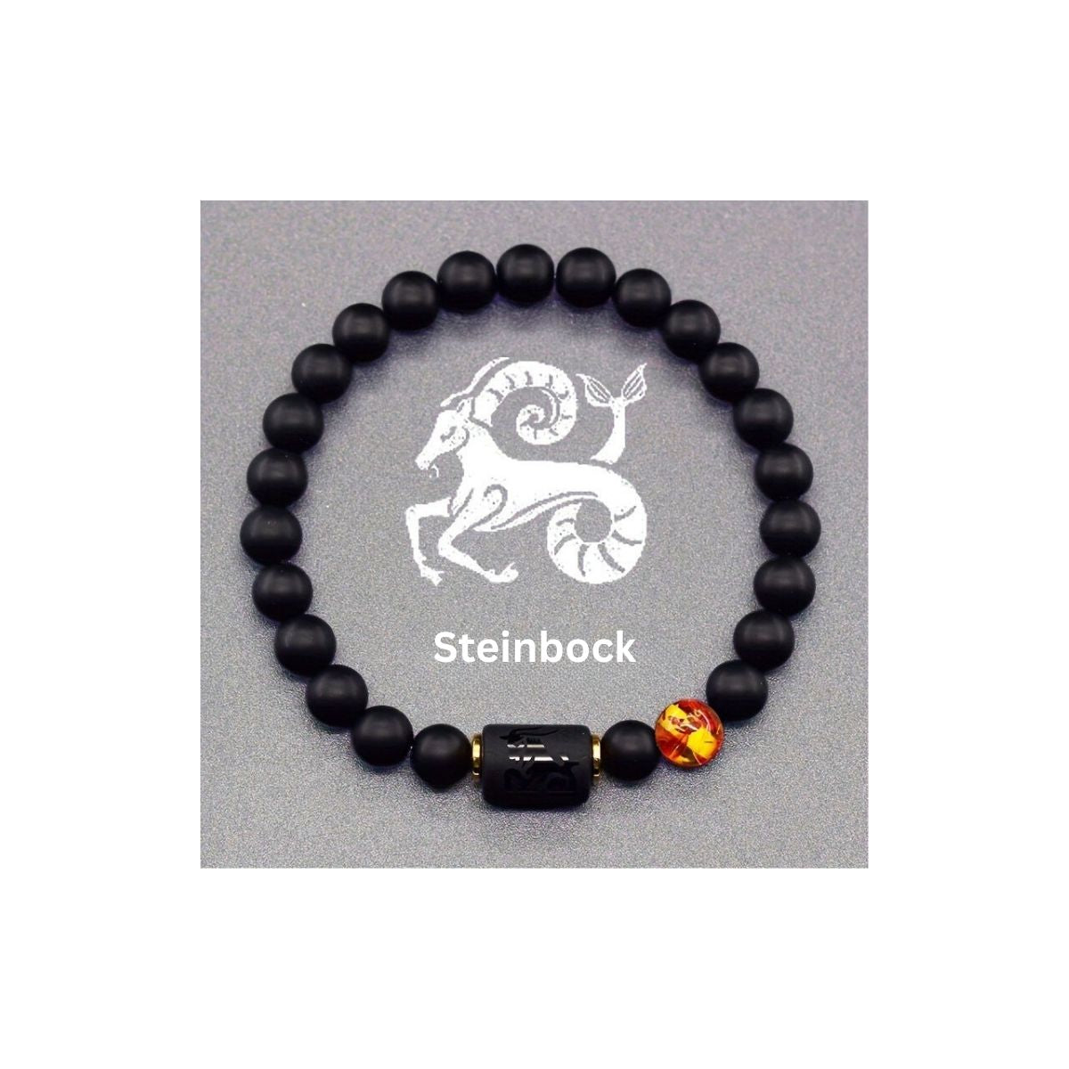 "Sternzeichen Perlenarmband" – Lava & Naturstein