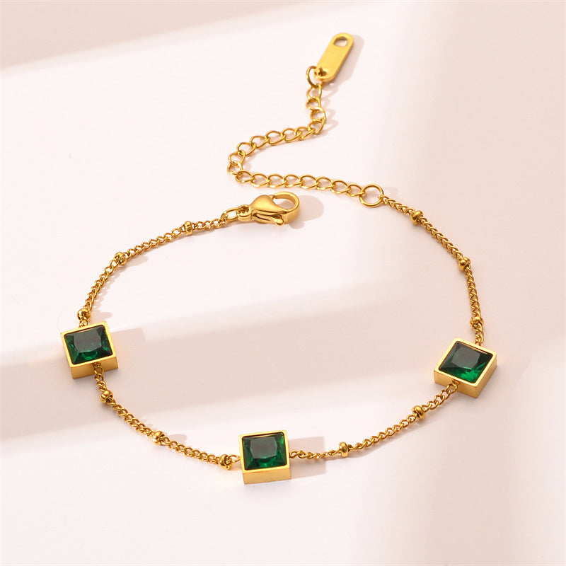"Emeralda" – Damenarmband mit grünen Schmucksteinen