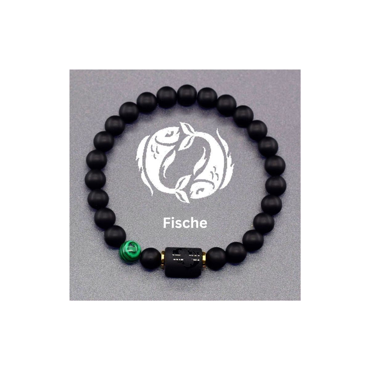 "Sternzeichen Perlenarmband" – Lava & Naturstein