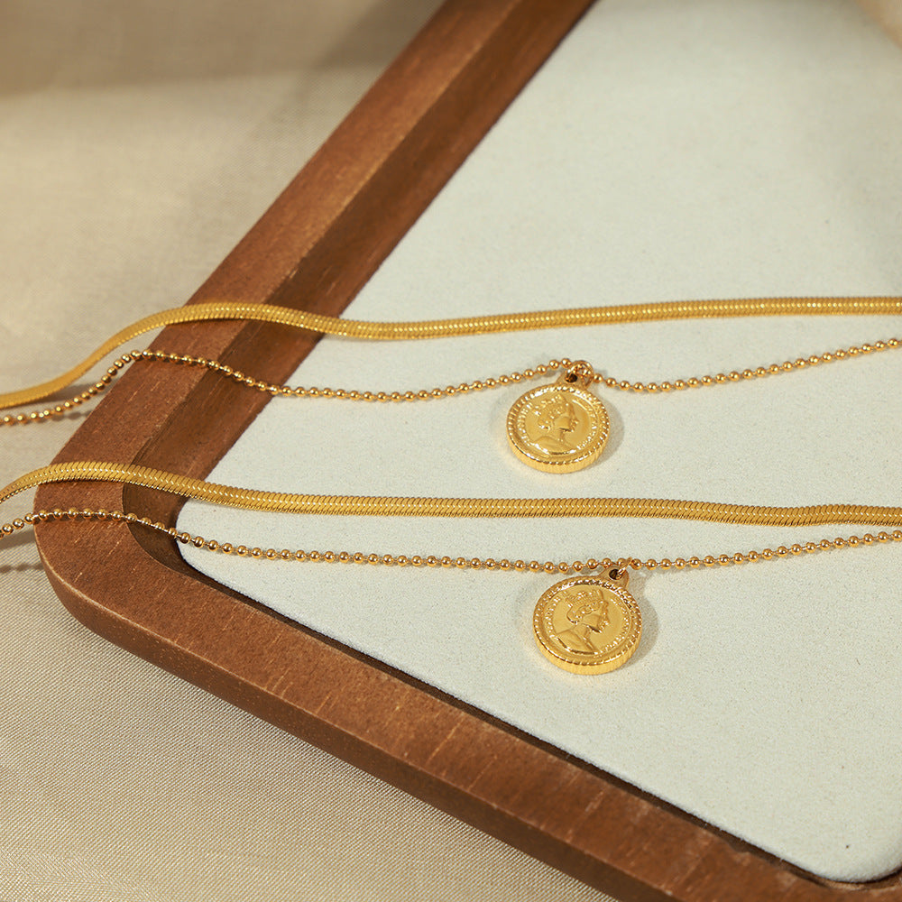 "Golden Coin Elegance"- Fußkettchen aus Titanstahl