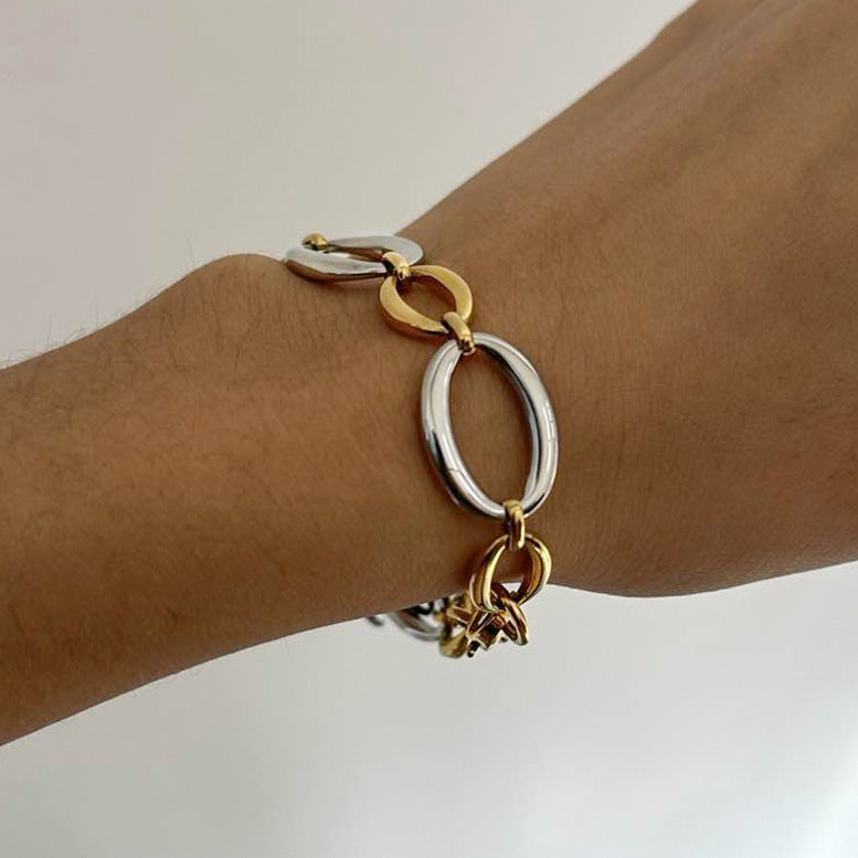 "Dual Shine" – Damenarmband in Gold & Silber