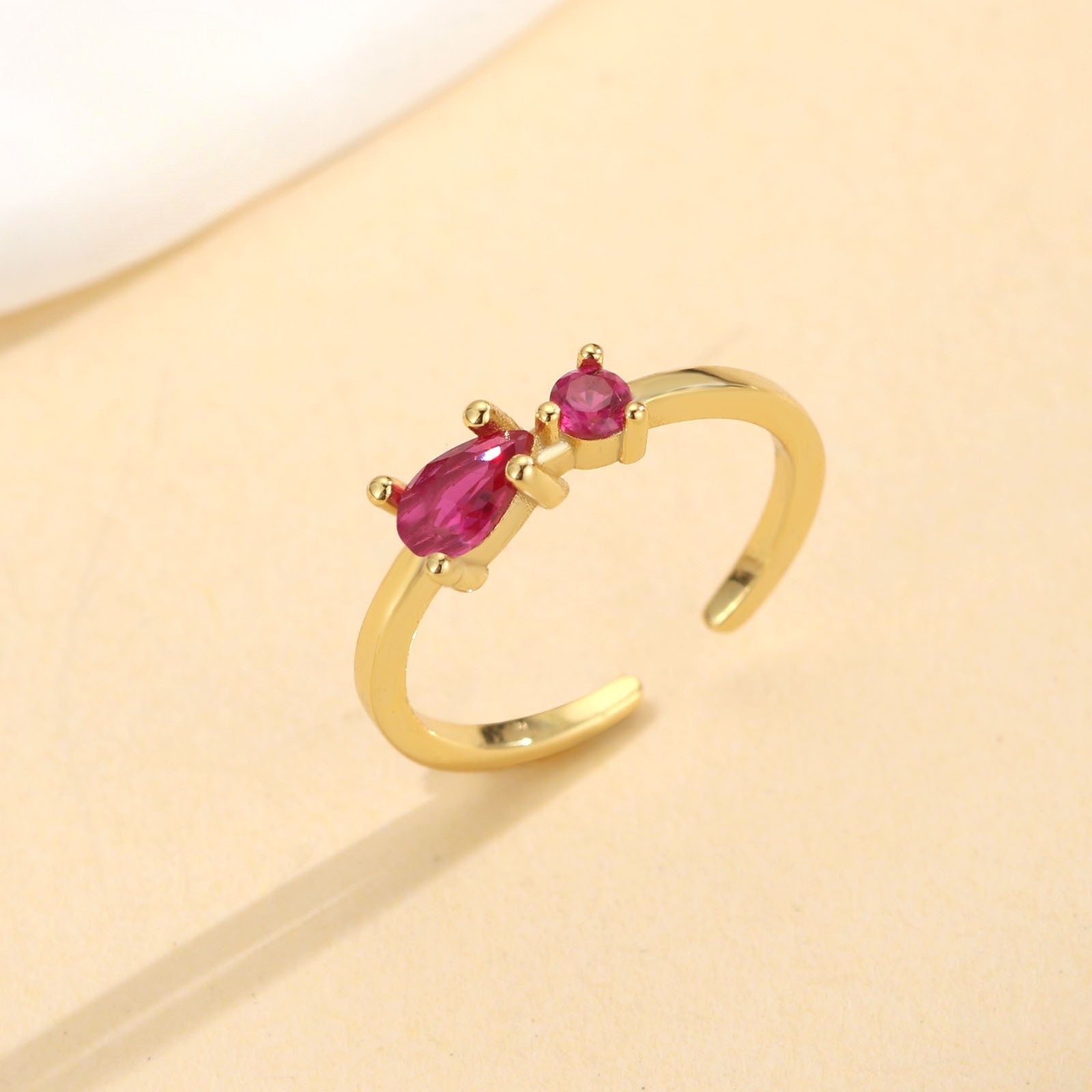 "Ruby Glow Zehenring" – 925 Sterling Silber (verstellbar)