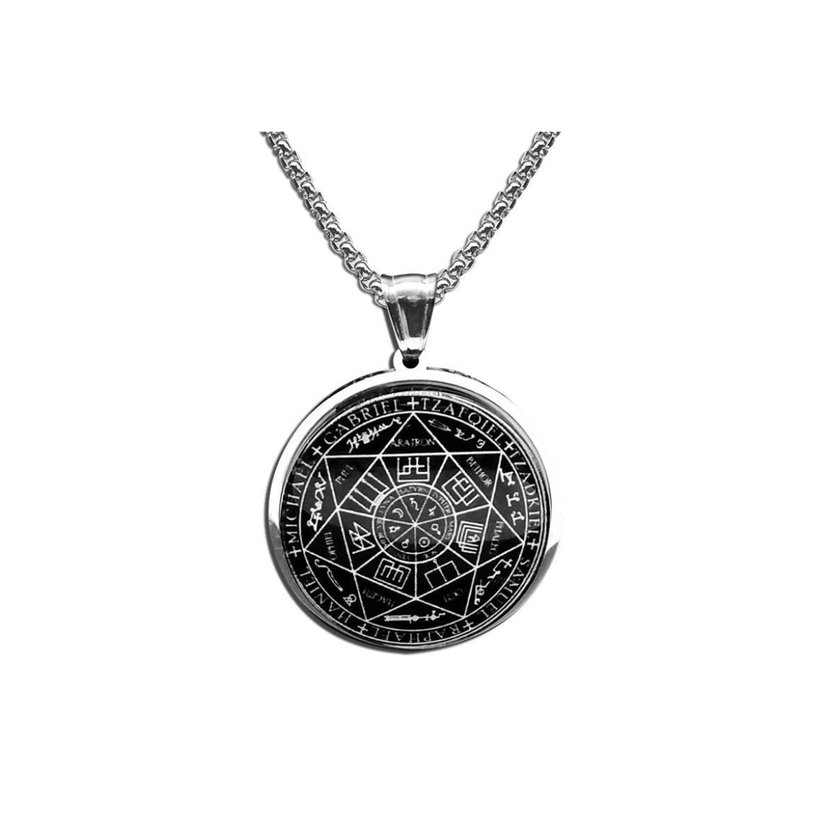 "INS Style" - Herren Edelstahl Halskette mit Talisman Solomon Medaillon