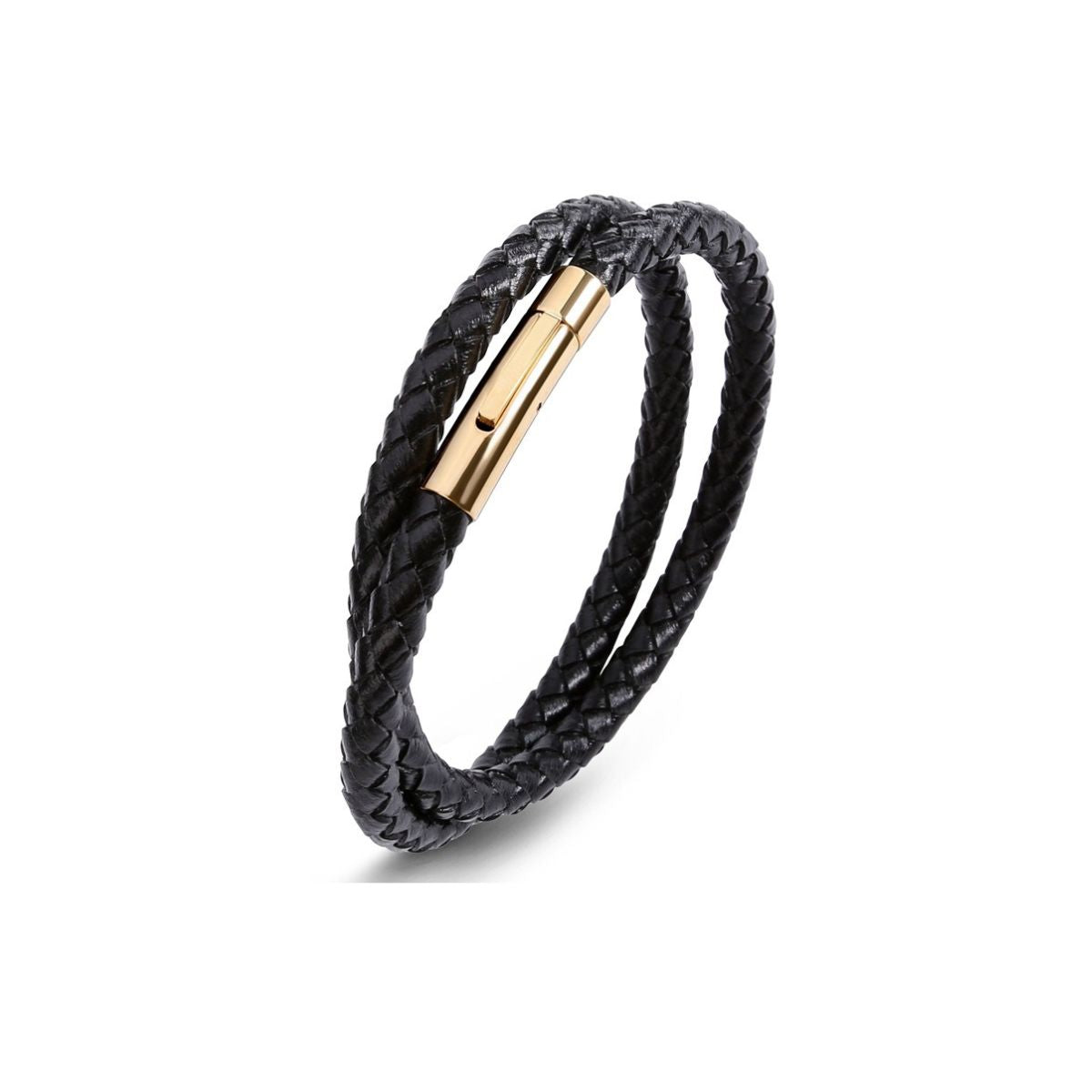 "DualEdge" – Herrenarmband aus Kunstleder & Edelstahl