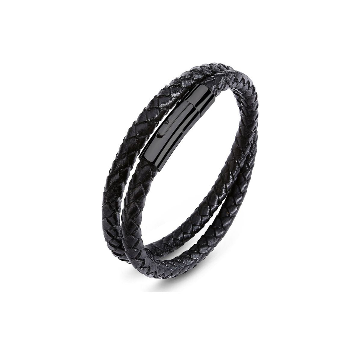 "DualEdge" – Herrenarmband aus Kunstleder & Edelstahl