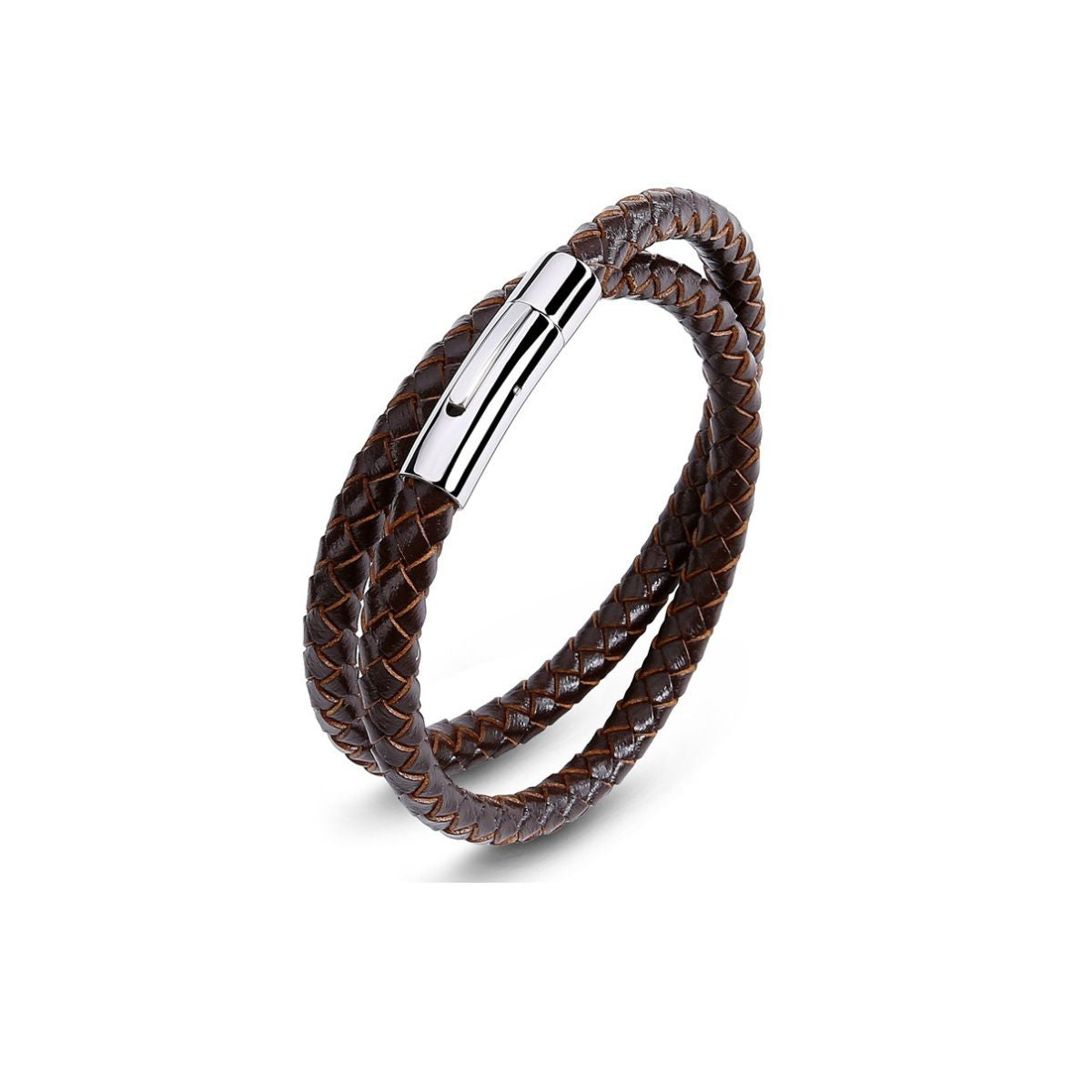 "DualEdge" – Herrenarmband aus Kunstleder & Edelstahl