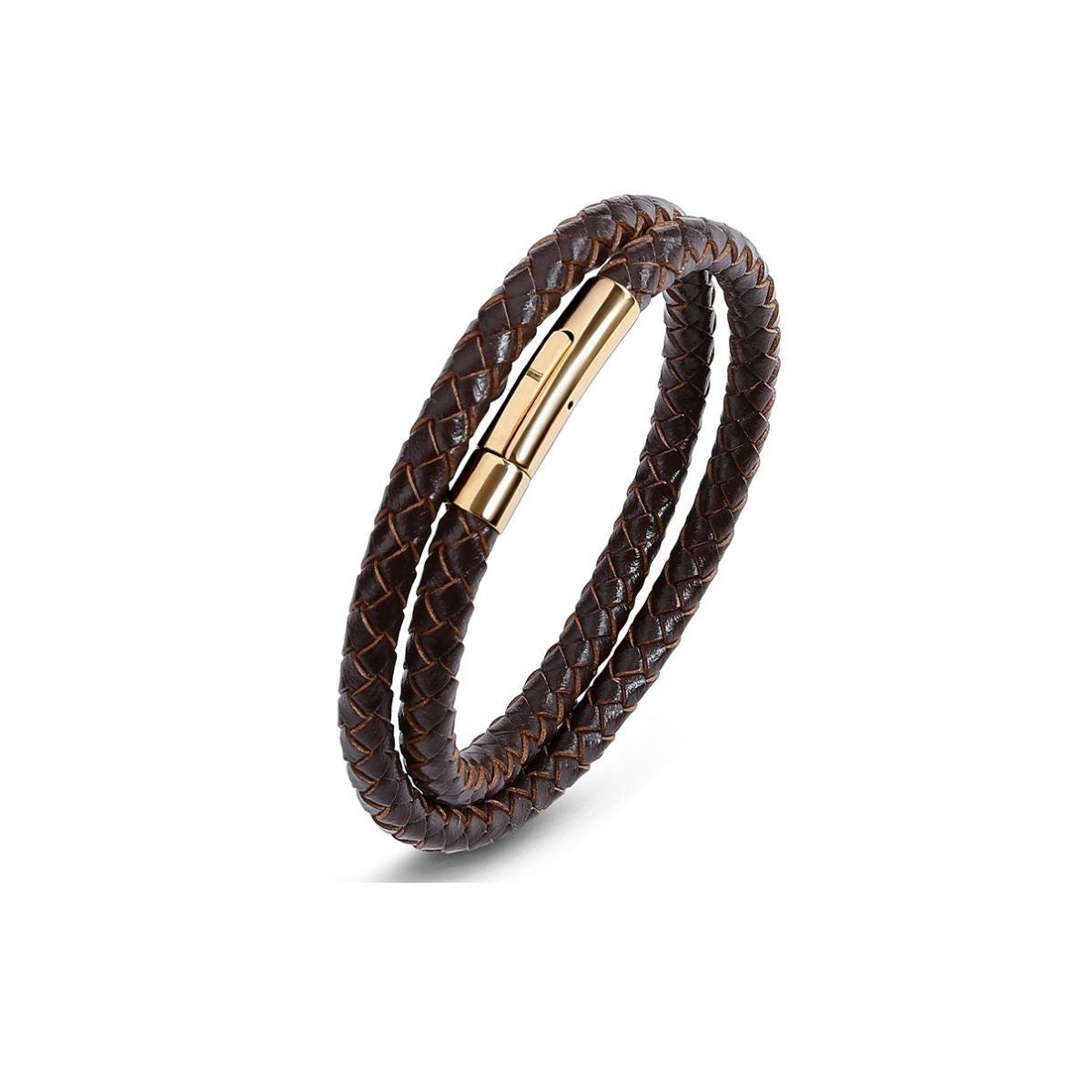 "DualEdge" – Herrenarmband aus Kunstleder & Edelstahl