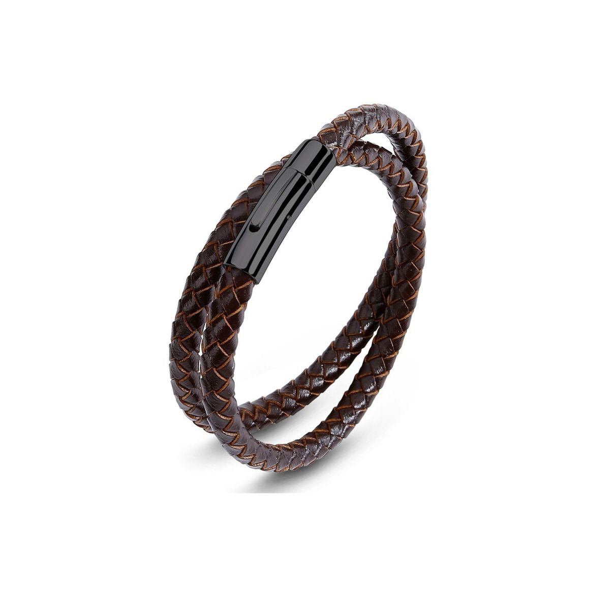 "DualEdge" – Herrenarmband aus Kunstleder & Edelstahl