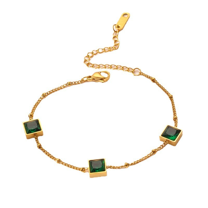 "Emeralda" – Damenarmband mit grünen Schmucksteinen