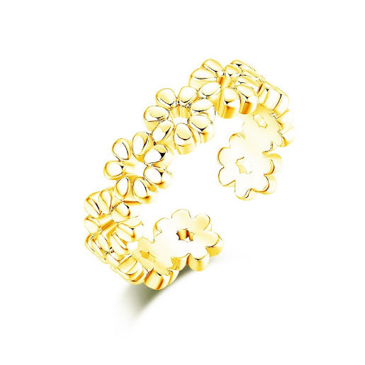 "Blossom Zehenring" – Verstellbar in Silber & Gold