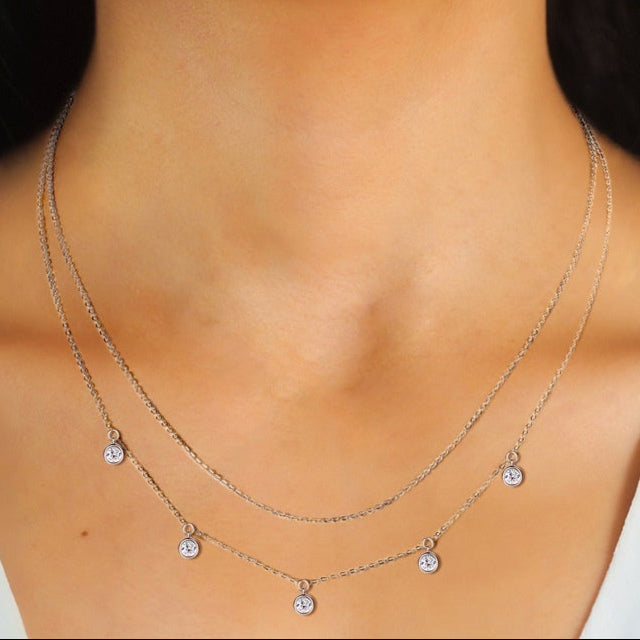 "Shine Elegance" - Doppellagige Damen Halskette