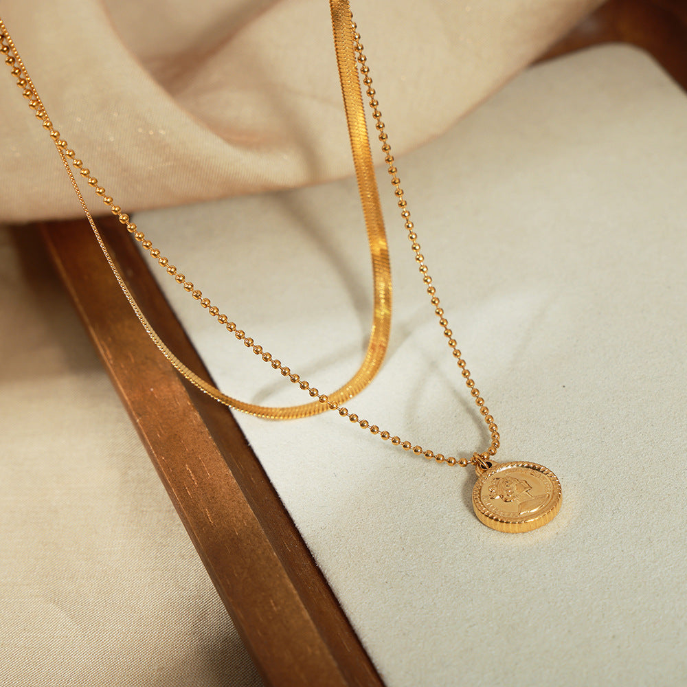 "Golden Coin Elegance"- Fußkettchen aus Titanstahl