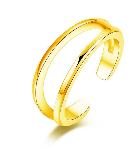 "Duo Zehenring" – 925 Sterling Silber (verstellbar)