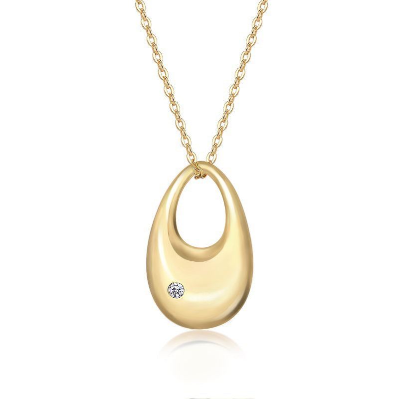 "GoldenDrop"- Tropfenkette mit funkelndem Stein